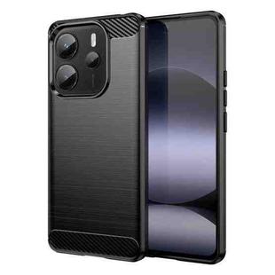 For Redmi Note 14 4G 163.25mm Carbon Fiber Brushed Texture TPU Phone Case(Black)