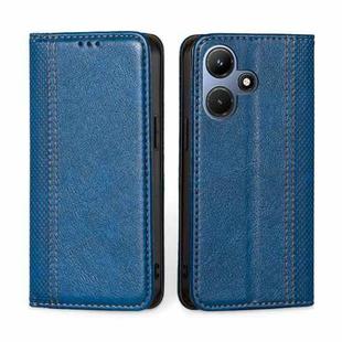 For Infinix Hot 30i 4G Grid Texture Magnetic Flip Leather Phone Case(Blue)