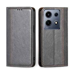 For Infinix Note 30 VIP 5G Grid Texture Magnetic Flip Leather Phone Case(Grey)
