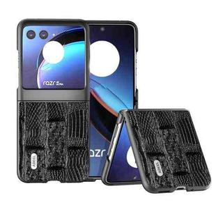 For Motorola Razr 40 Ultra ABEEL Genuine Leather Mahjong Pattern Black Edge Phone Case(Black)