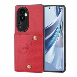 For OPPO Reno10 Double Buckle Card Slots Magnetic Phone Case(Red)