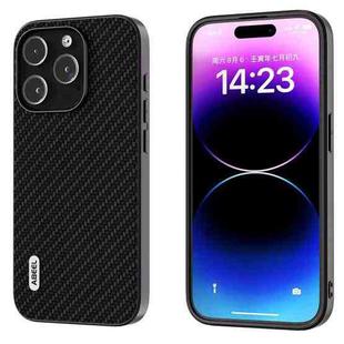 For iPhone 14 Pro Max ABEEL Carbon Fiber Texture Protective Phone Case(Black)