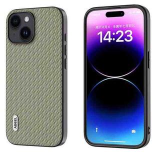 For iPhone 15 Plus ABEEL Carbon Fiber Texture Protective Phone Case(Green)