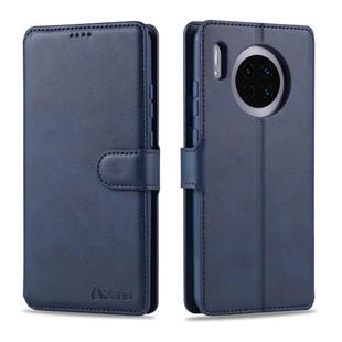 For Huawei Mate 30 Pro AZNS Calf Texture Horizontal Flip Leather Case, with Holder & Card Slots & Wallet & Photo Frame(Blue)