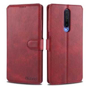 For Xiaomi Redmi K30 AZNS Calf Texture Horizontal Flip Leather Case, with Holder & Card Slots & Wallet & Photo Frame(Red)