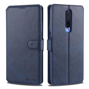 For Xiaomi Redmi K30 AZNS Calf Texture Horizontal Flip Leather Case, with Holder & Card Slots & Wallet & Photo Frame(Blue)