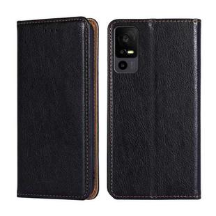For TCL 40 XE 5G / 40X 5G T601D Gloss Oil Solid Color Magnetic Leather Phone Case(Black)