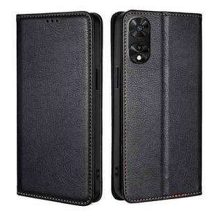 For TCL 505 4G Gloss Oil Solid Color Magnetic Leather Phone Case(Black)