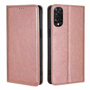 For TCL 505 4G Gloss Oil Solid Color Magnetic Leather Phone Case(Rose Gold)