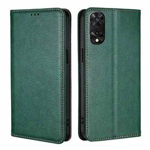 For TCL 505 4G Gloss Oil Solid Color Magnetic Leather Phone Case(Green)