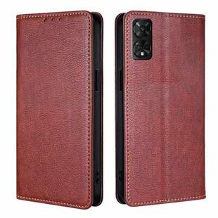 For TCL 50 5G Gloss Oil Solid Color Magnetic Leather Phone Case(Brown)