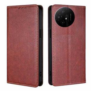 For TCL 50 XL Gloss Oil Solid Color Magnetic Leather Phone Case(Brown)