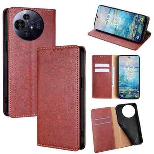 For TCL 50 NxtPaper 5G Gloss Oil Solid Color Magnetic Leather Phone Case(Brown)