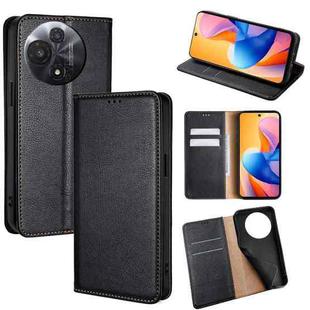 For TCL 60R 5G Gloss Oil Solid Color Magnetic Leather Phone Case(Black)