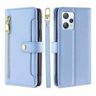 For Blackview A53 / A53 Pro Lite Sheep Texture Cross-body Zipper Wallet Leather Phone Case(Blue)