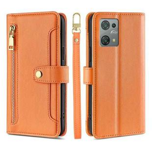 For Blackview Oscal C30 Lite Sheep Texture Cross-body Zipper Wallet Leather Phone Case(Orange)