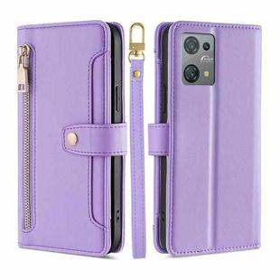 For Blackview Oscal C30 Lite Sheep Texture Cross-body Zipper Wallet Leather Phone Case(Purple)