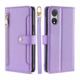 For CUBOT P60 Lite Sheep Texture Cross-body Zipper Wallet Leather Phone Case(Purple)
