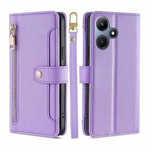 For Infinix Hot 30i 4G Sheep Texture Cross-body Zipper Wallet Leather Phone Case(Purple)