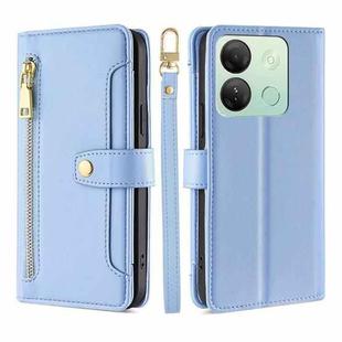 For Infinix Smart 7 HD Sheep Texture Cross-body Zipper Wallet Leather Phone Case(Blue)