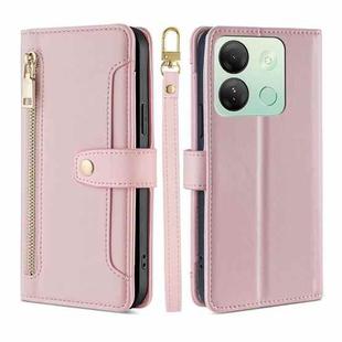 For Infinix Smart 7 HD Sheep Texture Cross-body Zipper Wallet Leather Phone Case(Pink)