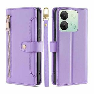 For Infinix Smart 7 HD Sheep Texture Cross-body Zipper Wallet Leather Phone Case(Purple)