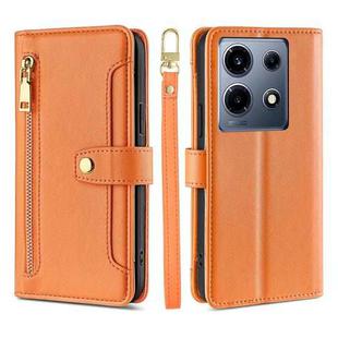 For Infinix Note 30 VIP 5G Sheep Texture Cross-body Zipper Wallet Leather Phone Case(Orange)