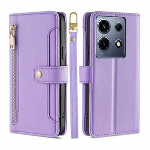 For Infinix Note 30 VIP 5G Sheep Texture Cross-body Zipper Wallet Leather Phone Case(Purple)