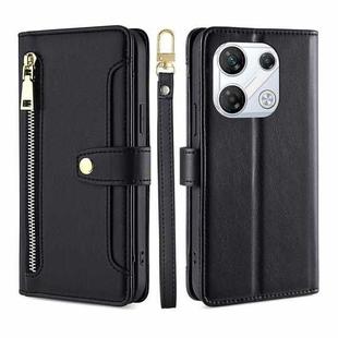 For Infinix GT 10 Pro 5G Sheep Texture Cross-body Zipper Wallet Leather Phone Case(Black)