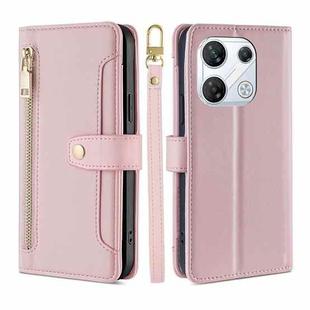 For Infinix GT 10 Pro 5G Sheep Texture Cross-body Zipper Wallet Leather Phone Case(Pink)
