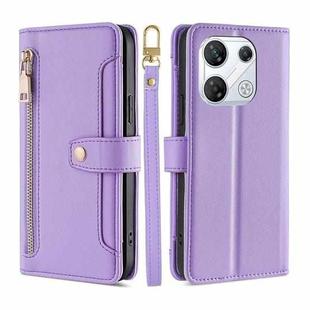 For Infinix GT 10 Pro 5G Sheep Texture Cross-body Zipper Wallet Leather Phone Case(Purple)