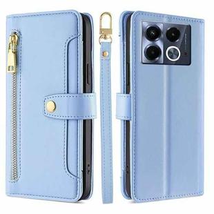 For Infinix Note 40 5G Sheep Texture Cross-body Zipper Wallet Leather Phone Case(Blue)