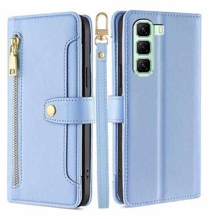 For Infinix Hot 50 4G Sheep Texture Cross-body Zipper Wallet Leather Phone Case(Blue)