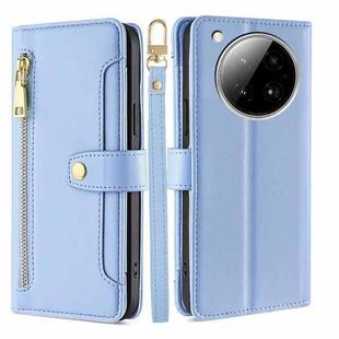 For Infinix Zero 40 4G Sheep Texture Cross-body Zipper Wallet Leather Phone Case(Blue)