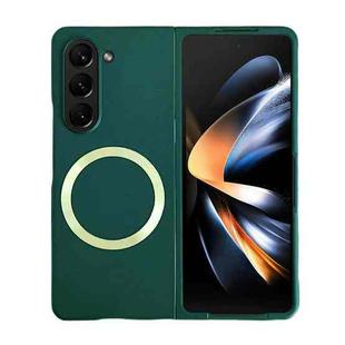 For Samsung Galaxy Z Fold5 Skin Feel Magsafe Magnetic Shockproof PC Phone Case(Dark Green)