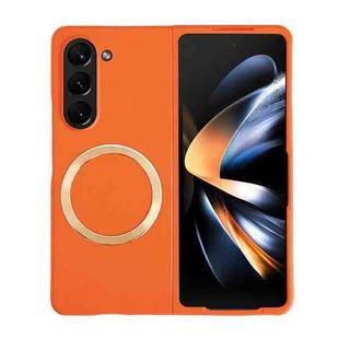 For Samsung Galaxy Z Fold5 Skin Feel Magsafe Magnetic Shockproof PC Phone Case(Orange)