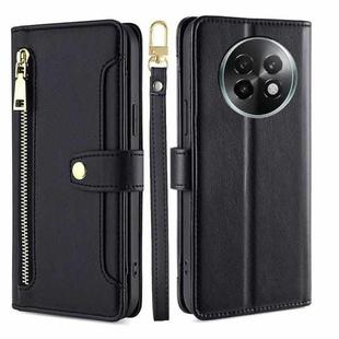 For Realme 13 Pro 5G Sheep Texture Cross-body Zipper Wallet Leather Phone Case(Black)