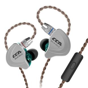 CCA CCA-C10 3.5mm Gold Plated Plug Ten Unit Hybrid Wire-controlled In-ear Earphone, Type:with Mic(Sapphire Cyan)