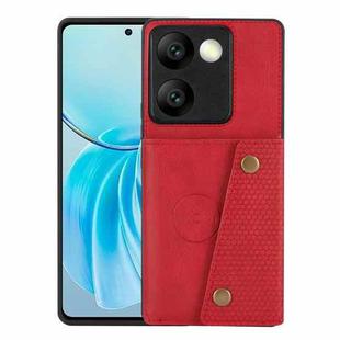 For vivo Y100 / T2 India Double Buckle Card Slots Magnetic Phone Case(Red)