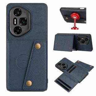 For Honor 300 Ultra Double Buckle Card Slots Magnetic Phone Case(Blue)