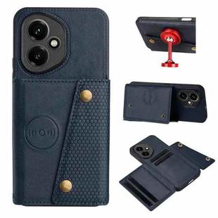 For Honor 400 Global 156.5mm Double Buckle Card Slots Magnetic Phone Case(Blue)