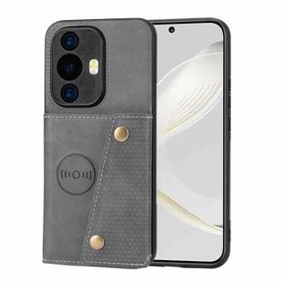 For Huawei nova 11 Pro Double Buckle Card Slots Magnetic Phone Case(Grey)