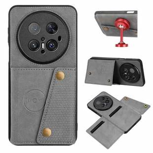 For Huawei Mate 70 Pro / 70 Pro+ Double Buckle Card Slots Magnetic Phone Case(Grey)