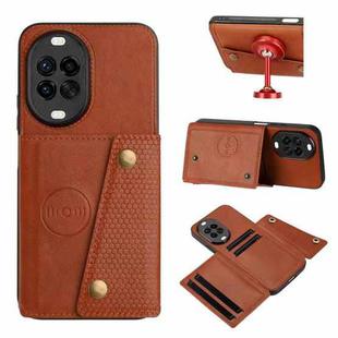 For Huawei nova 14 Pro Double Buckle Card Slots Magnetic Phone Case(Brown)