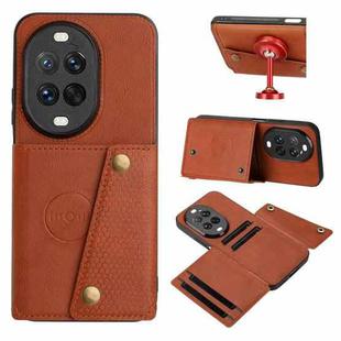 For Huawei nova 14 Ultra Double Buckle Card Slots Magnetic Phone Case(Brown)