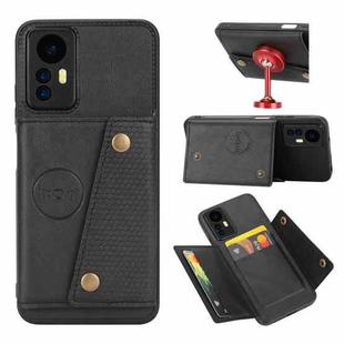 For Xiaomi Redmi Note 12S 4G Double Buckle Card Slots Magnetic Phone Case(Black)