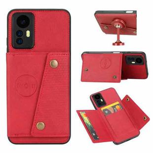 For Xiaomi Redmi Note 12S 4G Double Buckle Card Slots Magnetic Phone Case(Red)