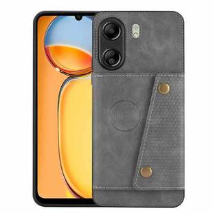 For Xiaomi Redmi 13C 4G / Poco C65 Double Buckle Card Slots Magnetic Phone Case(Grey)