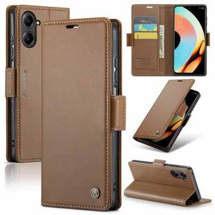 For Realme 10 Pro 5G CaseMe 023 Butterfly Buckle Litchi Texture RFID Anti-theft Leather Phone Case(Brown)