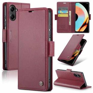 For Realme 10 Pro 5G CaseMe 023 Butterfly Buckle Litchi Texture RFID Anti-theft Leather Phone Case(Wine Red)